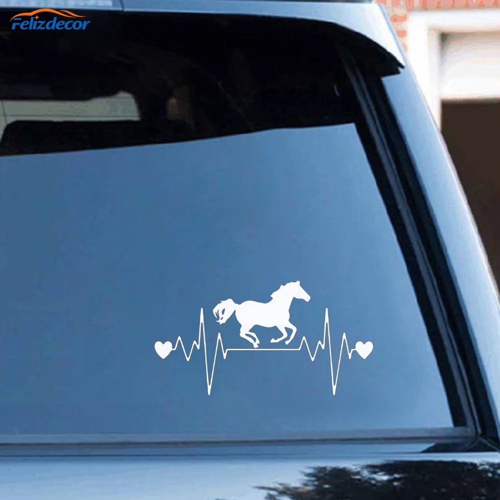 Фото Черно-белая лошадь сердцебиение животные автомобиль наклейка окно кузов