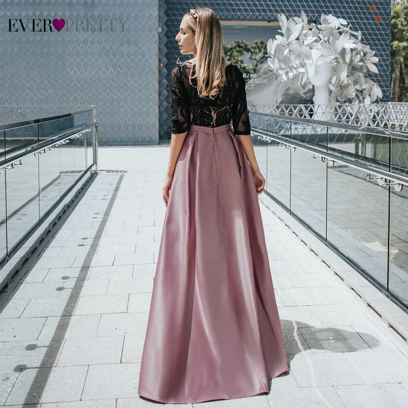 Вечерние платья контрастных цветов Ever Pretty EP07866 2020 A Line с круглым вырезом и
