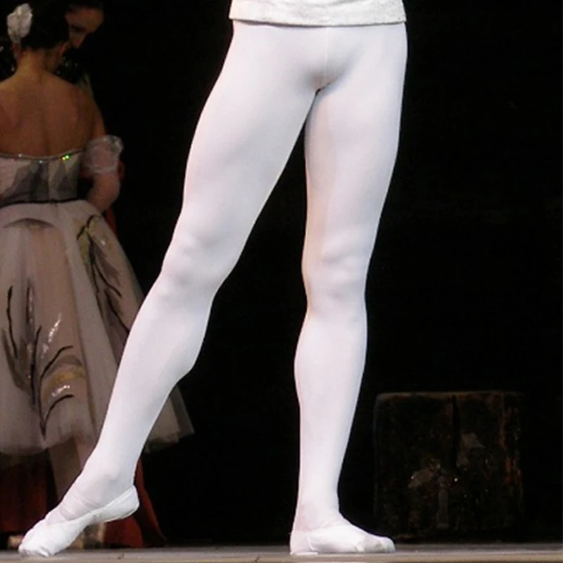 Колготки мужские для балетных танцев, длинные леггинсы, тренировочные штаны  для балетного костюма, эластичный пояс из лайкры, белый цвет, оптовая  продажа | AliExpress