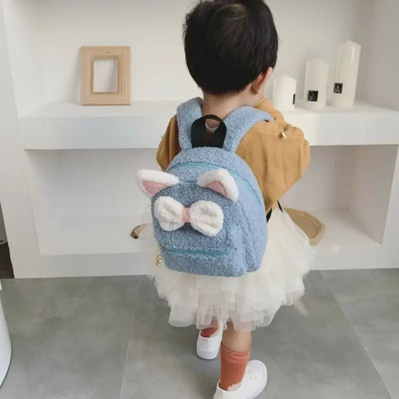 Супер милый плюшевый рюкзак с бантом для маленьких девочек модные рюкзаки улицы