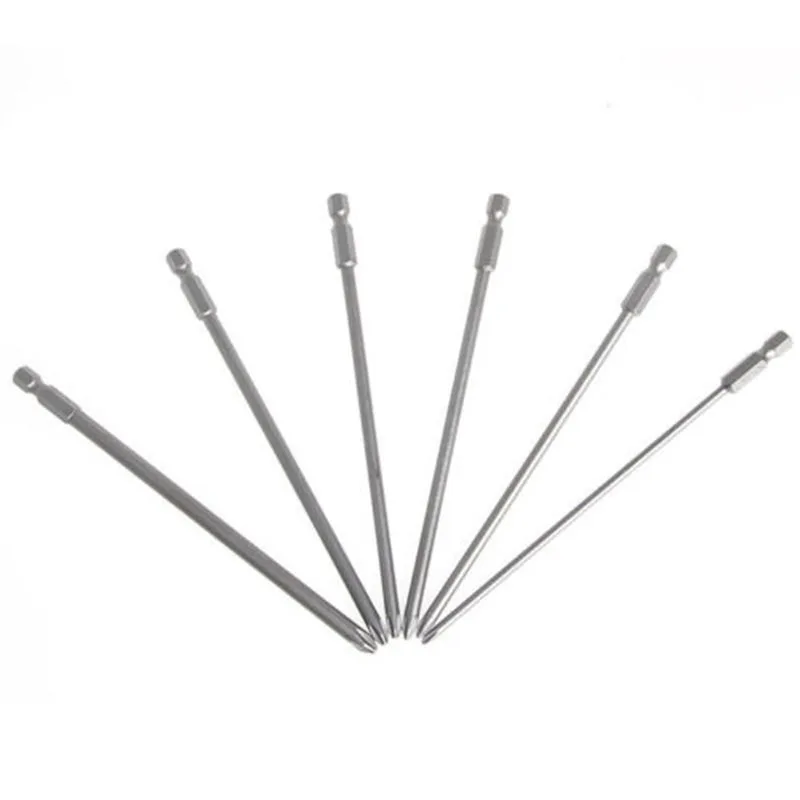 

6x 1/4 Shank 150mm Long S2 Alloy Steel Magnetic Hex Cross Head Screwdriver Bit