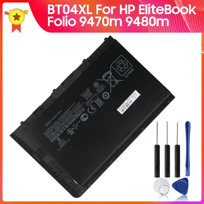 Оригинальный запасной аккумулятор BT04XL для HP EliteBook Folio 9470m 9480m BA06XL H4Q47AA 687945-001 +