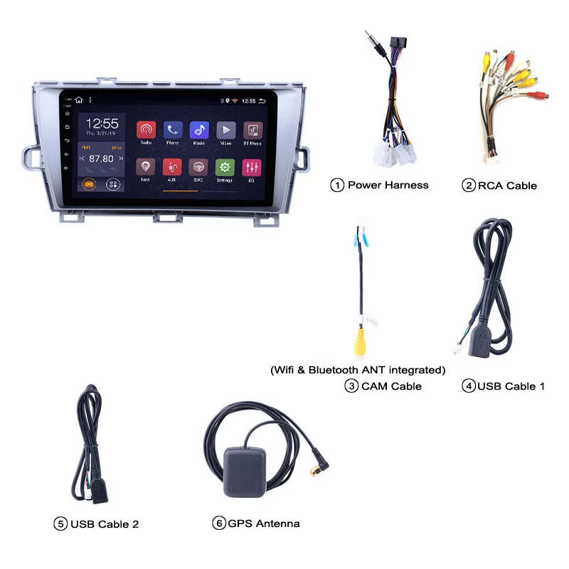 Автомагнитола для Toyota Prius 2009 2013 2 din Android 8 1 стерео Wi Fi GPS навигация мультимедийный