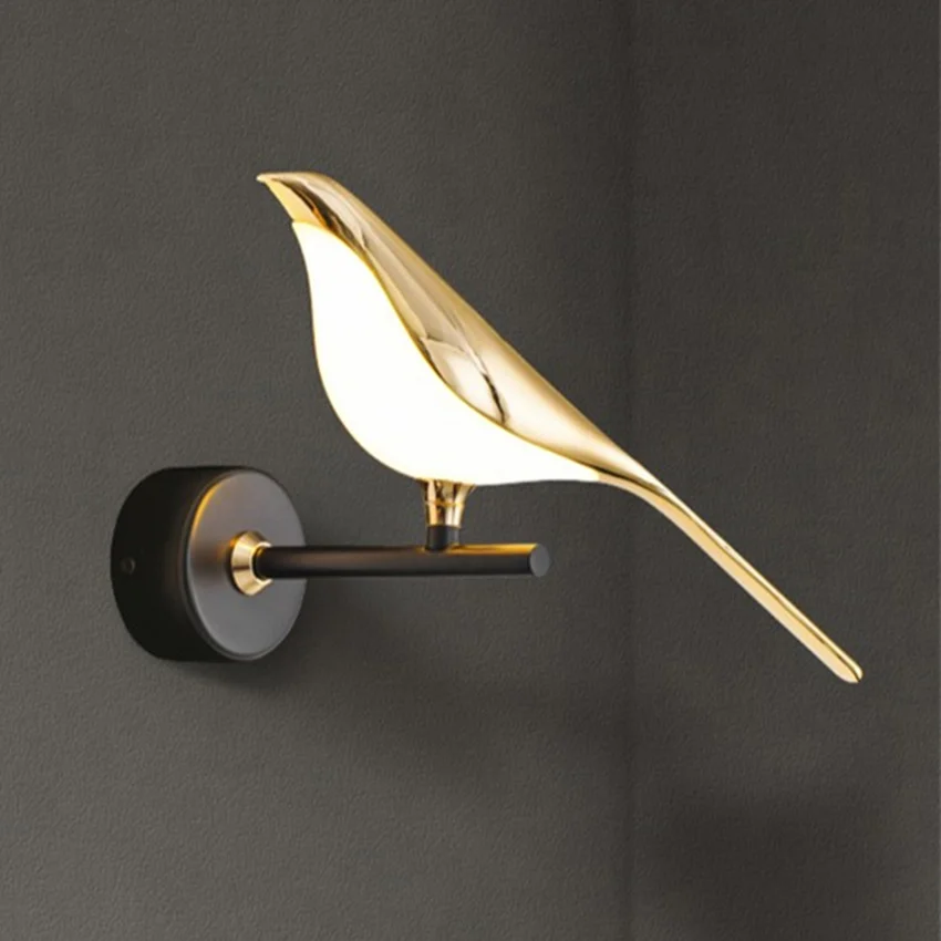 

Postmodern Bird led wall lamp Nordic plating gold acrylic bedroom bedside wall sconce hallway aisle staircase wall light fixture