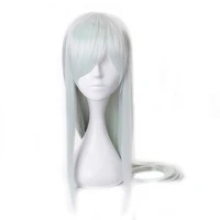 anime cells at work white blood cell cosplay wig light cyan long straight heat resistant hair wigs leukocyte kawaii anime hair