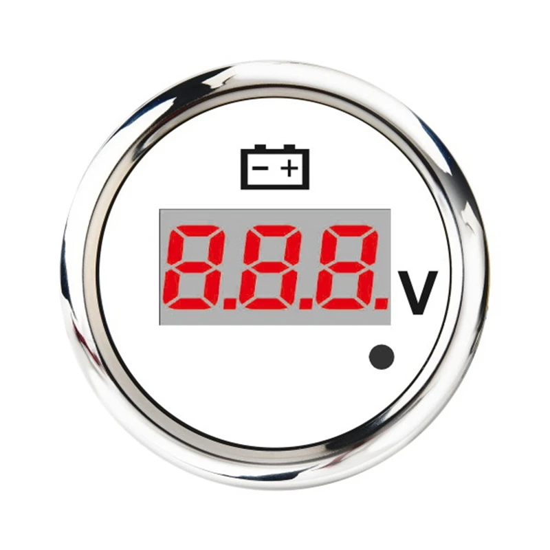 Цифровой вольтметр 52 мм 0-190 Ом 240-33 универсальный вольтажный измерительный прибор с красной подсветкой и сигналом тревоги.