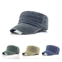 1pc solid color mens army cap military adjustable flat cap classical style sunscreen sun hat casual hat