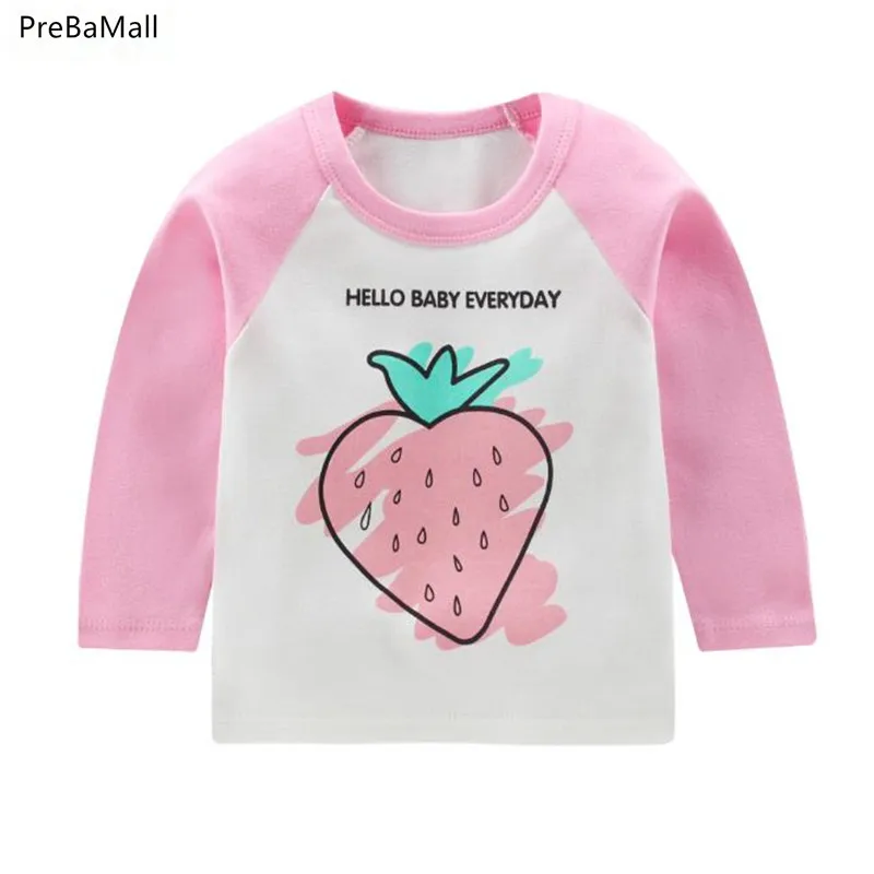 Одежда для маленьких мальчиков и девочек футболка на весну осень хлопковая с