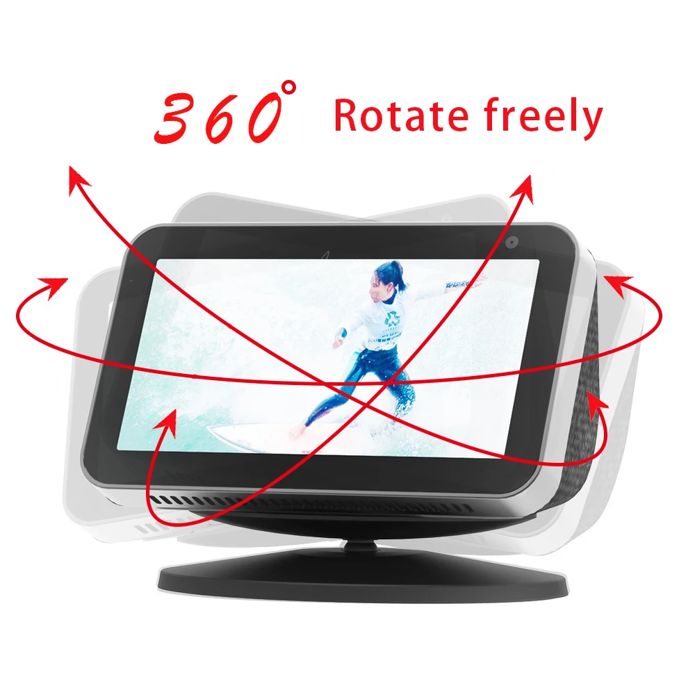 Magnetic Holder for Echo Show 5 Stand Base Mount Aluminum Anti-Slip Full 360 Degree Adjustable Rotatable Bracket Speaker | Компьютеры и