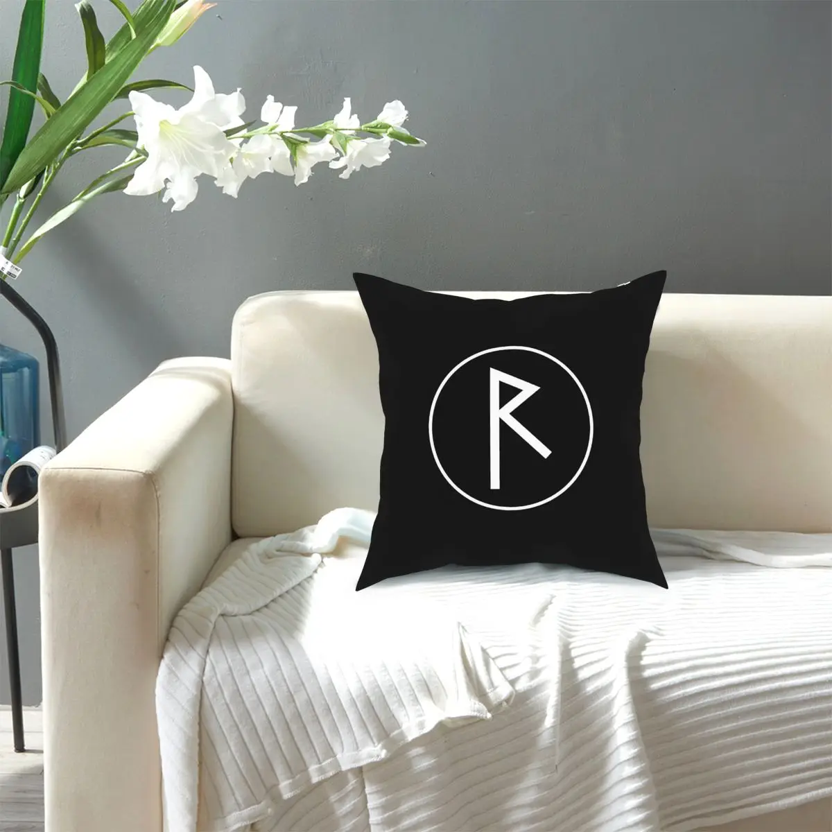

Raidho Rune Nordic Runes Square Pillow Case Polyester Decorative Pillow Casual Cushion Covers