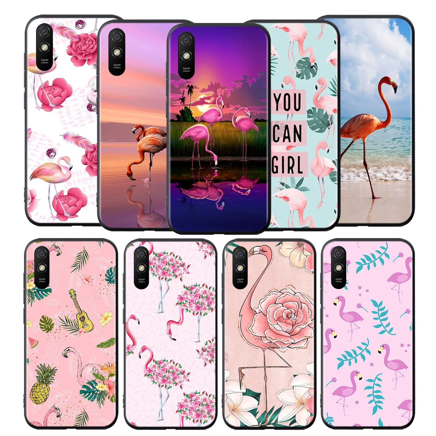 

Pink Flamingo Pattern Silicone Cover For Xiaomi Redmi 9 9T 9C 8 7 6 Pro 9AT 9A 8A 7A 6A S2 5 5A 4X Plus Phone Case
