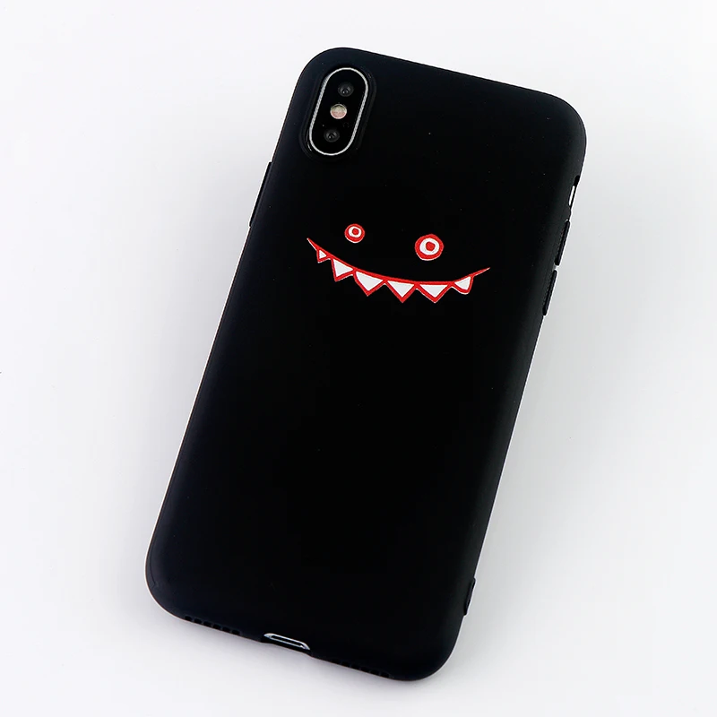 Модные телефонные Шкафы для iPhone X XS MAX XR 6s 7 8 11 Plus Pro Чехол Смайл лицо сердце Мягкий