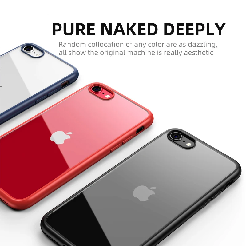 KEYSION Модный чехол для iPhone SE 2020 Новый SE2 Прозрачный матовый противоударный задней