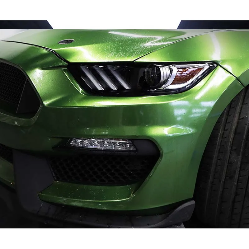 

Car Smoke Black TPU Headlight Protect Film Sticker Fit For Mustang 2016-2019