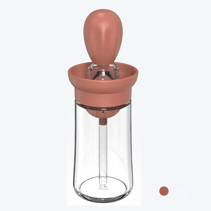 Cabezal de cepillo creativo para cocina, botella de aceite resistente a altas temperaturas, tipo prensa, botella dosificadora de aceite, cepillo para barbacoa al aire libre-5