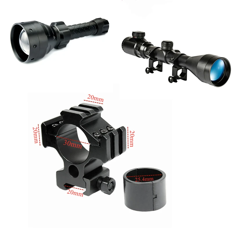 

Tatical Tri-Rail Mount Ring 25.4mm/1 Inch 30mm 6 Slots with Picatinny 20mm Rails for Telescope Airgun Riflescope Flashlight