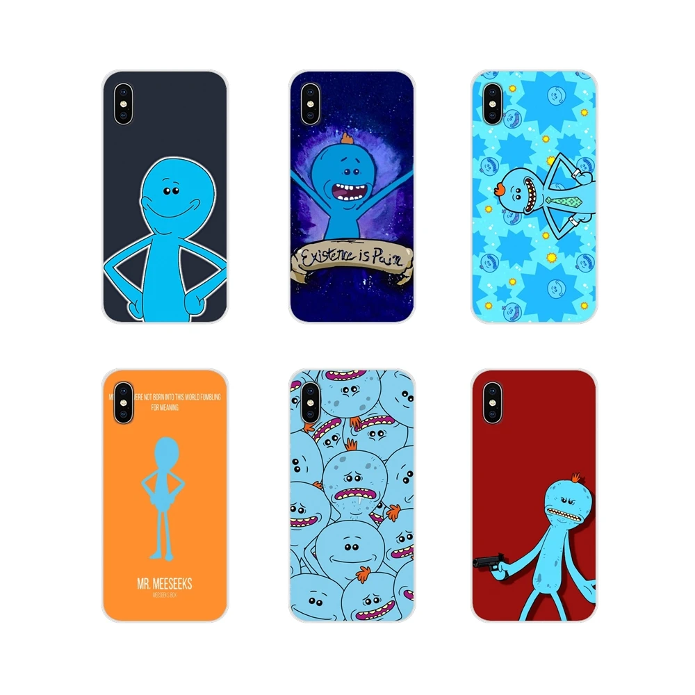 Прозрачный чехол из ТПУ Mr Meeseeks Rick Ve Morty для Samsung Galaxy S3 S4 S5 Mini S6 S7 Edge S8 S9 S10 Lite Plus Note 4 5 8