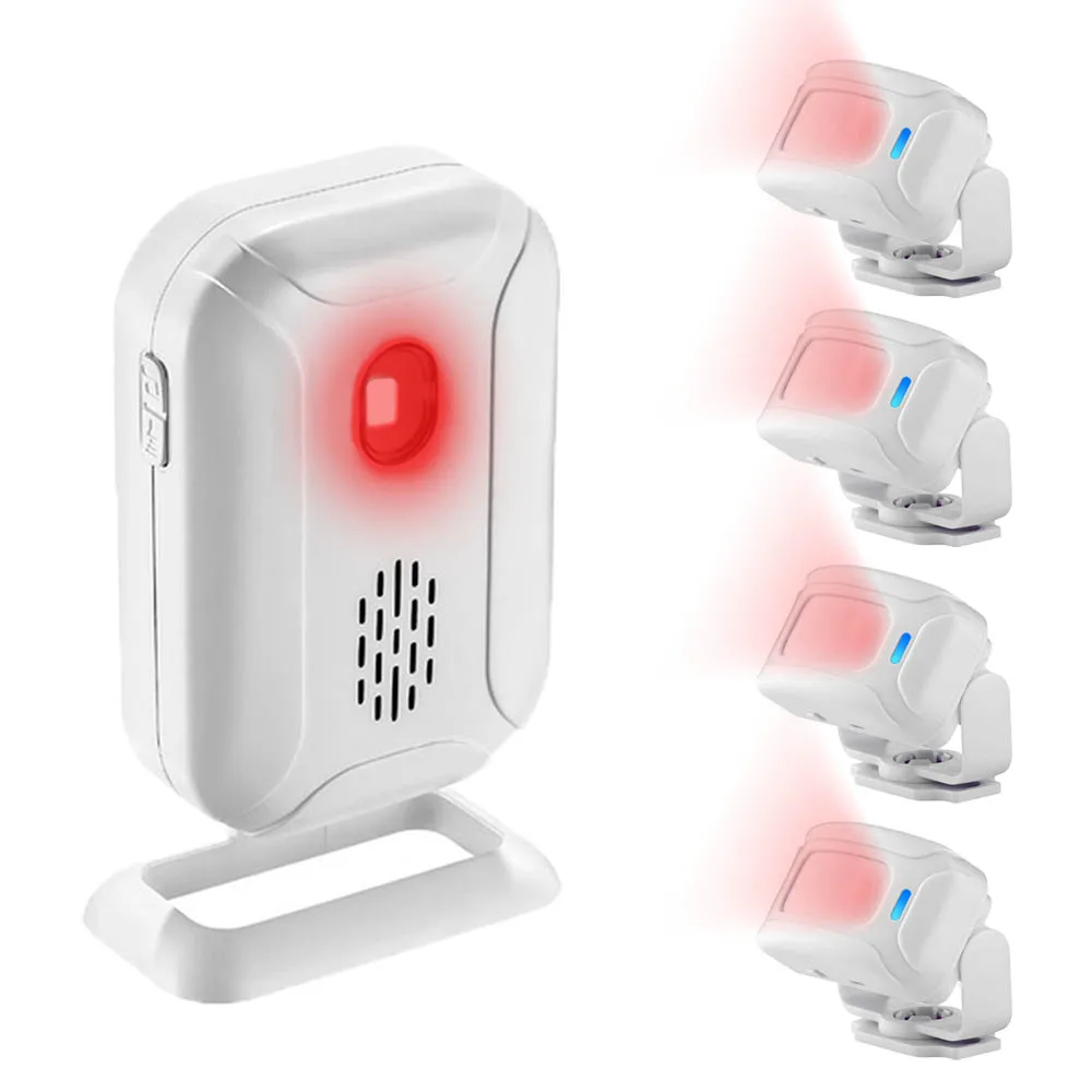 Wireless Shop Store Home Security Welcome Chime Doorbell 4x Infrared PIR Motion Sensor Movement Detector Entry Alarm Bell DIY new wireless sensor detector door gate entry bell chime doorbell alarm alert motion