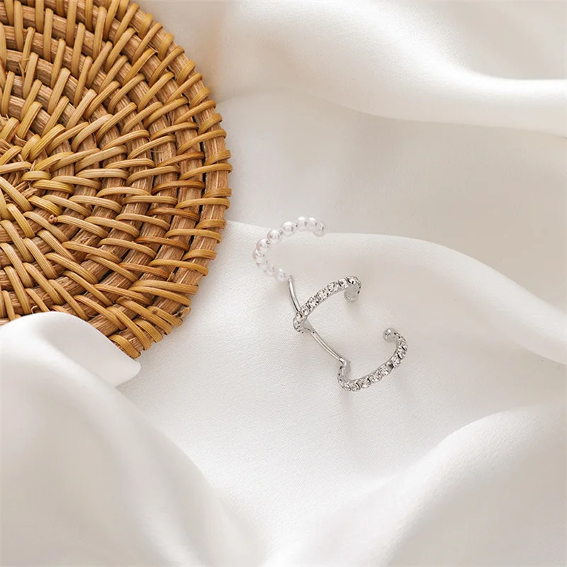 

Beaded Rhinestone Multi-Circle Ear Clips Retro Stitching Without Earrings Clip Earrings for Women Fashion Jewelry Accessories