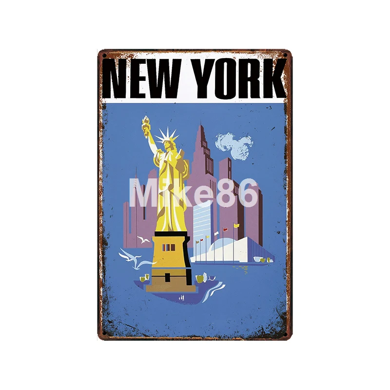 [Mike86] Техасский Детройт Майями Бостонский оловянный знак Старинный Рисунок металлической рамке туристический подарок плакат Искусство 20*30 см LT-1936 - Цвет: GLC-15135
