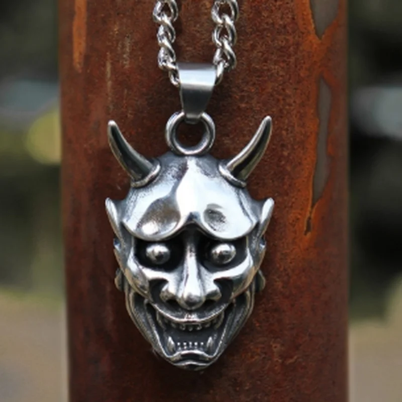 Мужские Винтажные ожерелья с подвеской в виде черепа Angry Demon для мужчин ожерелье