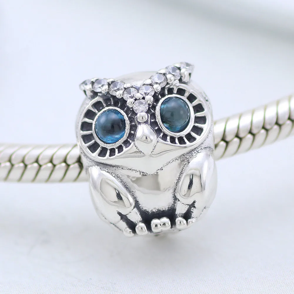 CodeMonkey настоящий 925 стелринг серебряная сова бусины талисманы подходят к