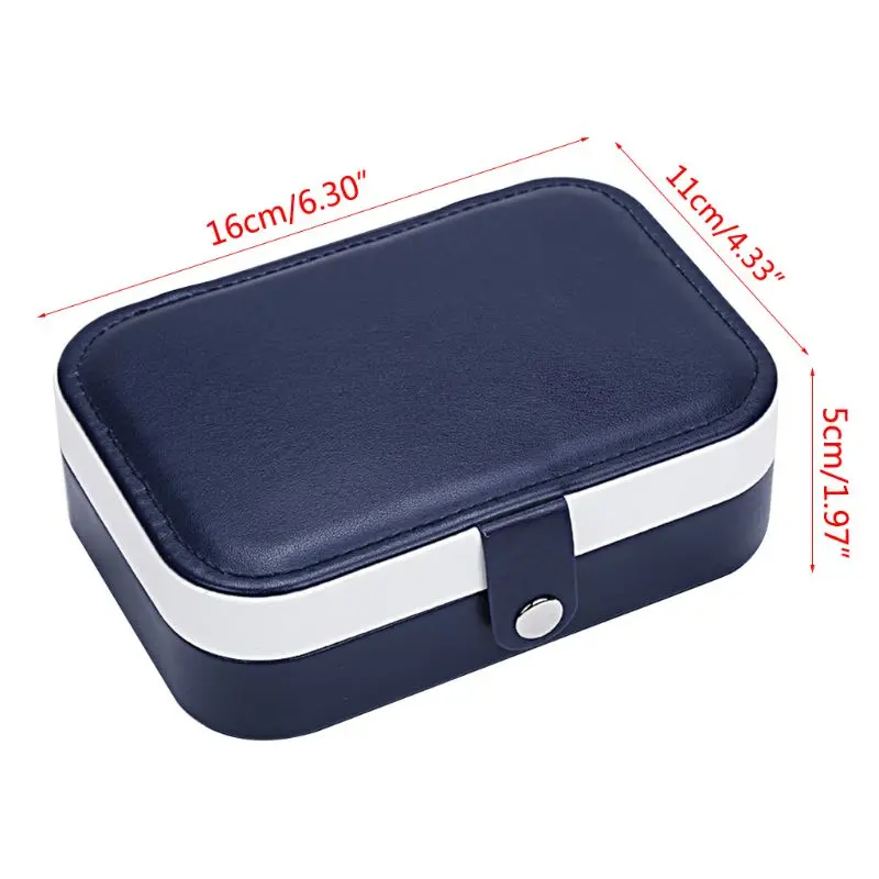 

Multi-function Jewelry Storage Box Portable Double-layer Ring Necklace Organizer