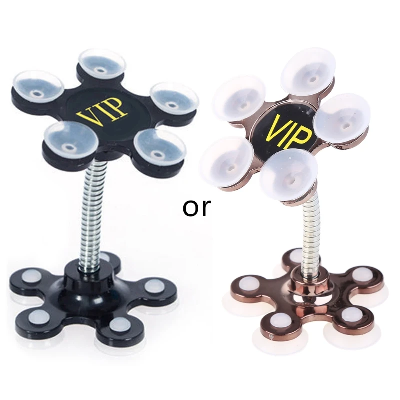 

Car Double Suction Cup Mobile Phone Holder Petal Shaped Sucker Universal Vehicle Bracket Automobile Cellphone Stand