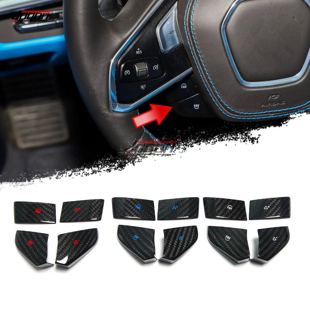 

Volume Button Cover For Chevrolet Corvett C8 Stingray Convertible Z06 Coupe 2020 2021 Steering Wheel Volume Switch Trim