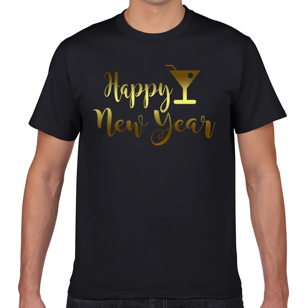 

Tops T Shirt Men happy new year Hip Hop Vintage Geek Custom Male Tshirt fa004