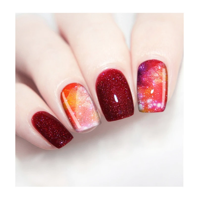 10 шт./компл. голографические наклейки для ногтей звездное небо переводная бумага