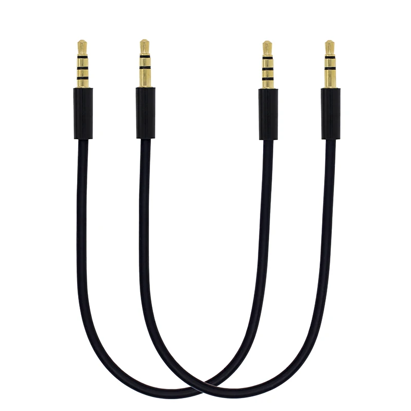 Cable de Audio estéreo macho a macho para coche, accesorio corto de 20cm, 3,5mm, 3 polos, 4 polos, AUX, MP3/MP4