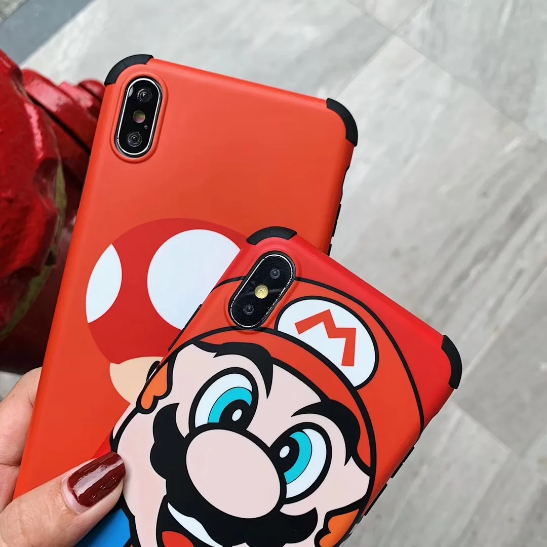 Cute Cartoon Classic game Marios mushroom cover for Apple iPhone 7 7plus 6 s 8 Plus X XS Max Xr Back protects hard coque |