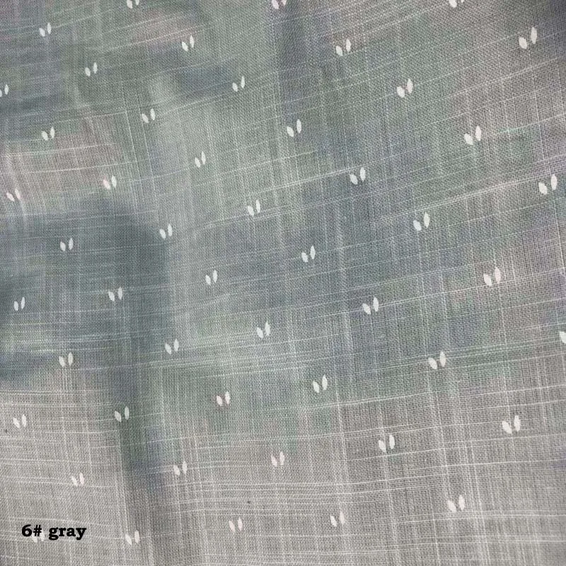 NO 6 gray Хлопок Slub серый светло розовый желтый маленькая печать тонкая ткань для лета DIY Топ Платье рубашка блузка Домашняя одежда ручной работы - Цвет: NO 6 gray