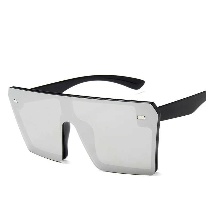 

Kaibote S-2185 Retro Women's Sunglasses Big Square Frame UV Protection Fashion Dazzle Colour Sun Eyeglasses Outdoor Eyewear