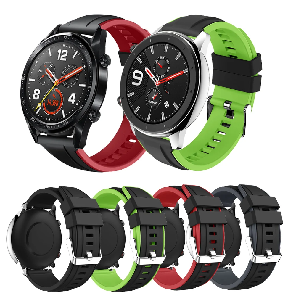 

Ремешок силиконовый для Huawei Watch GT 2 46, браслет для смарт-часов Galaxy Active 46 мм HONOR Magic, 22 мм