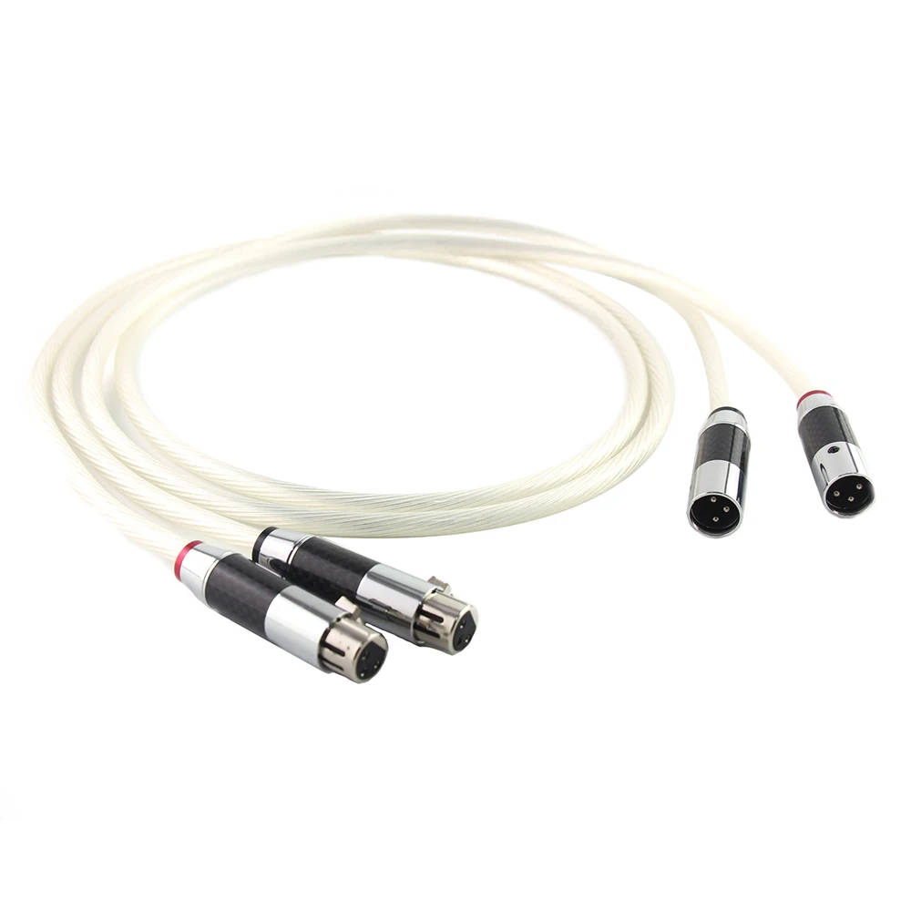 

Pair 7N OCC pure copper Silver Plated Audio balance Cable hifi XLR Cable with Carbon fibert XLR plug