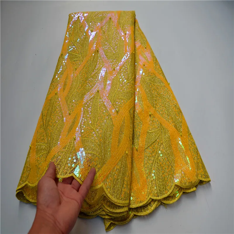 

newest african tulle lace fabric embroidered 5 yards/piece french net laces fabrics for sewing french net lace FLP-1121 (1)