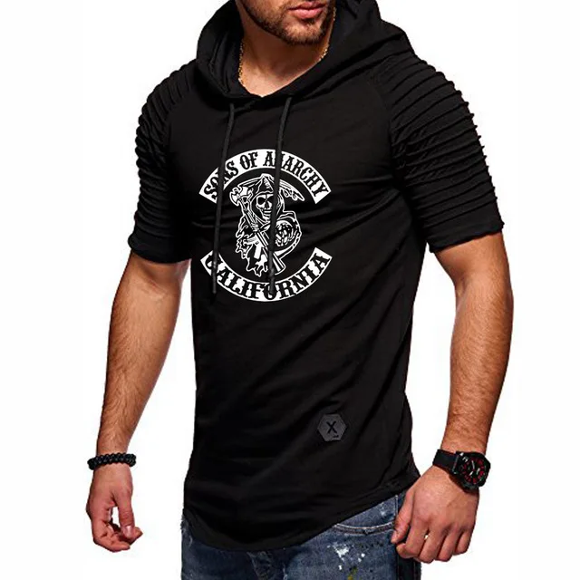 Футболка мужская летняя хлопковая со складками и принтом черепа | Автомобили