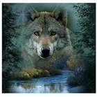 Алмазная вышивка Wolf mountain nature, вышивка по номерам, мозаика из страз, все стразы