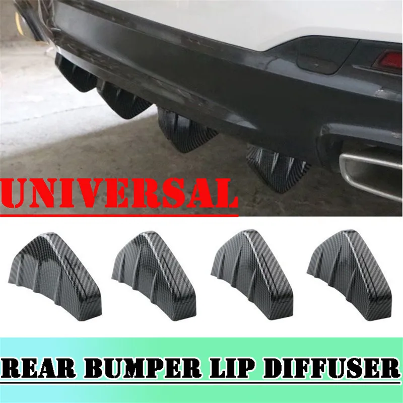 4 шт. Универсальный Автомобильный диффузор губа на задний бампер в виде акульего
