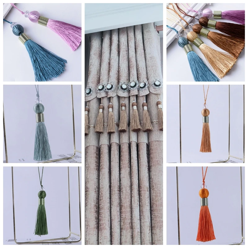 

Wholesale 10Pcs/Lot 8cm Ball Tassel With Hanging Rope Silk Sewing Tassel Trim Decorative Key Tassel For Curtain Home Decoration