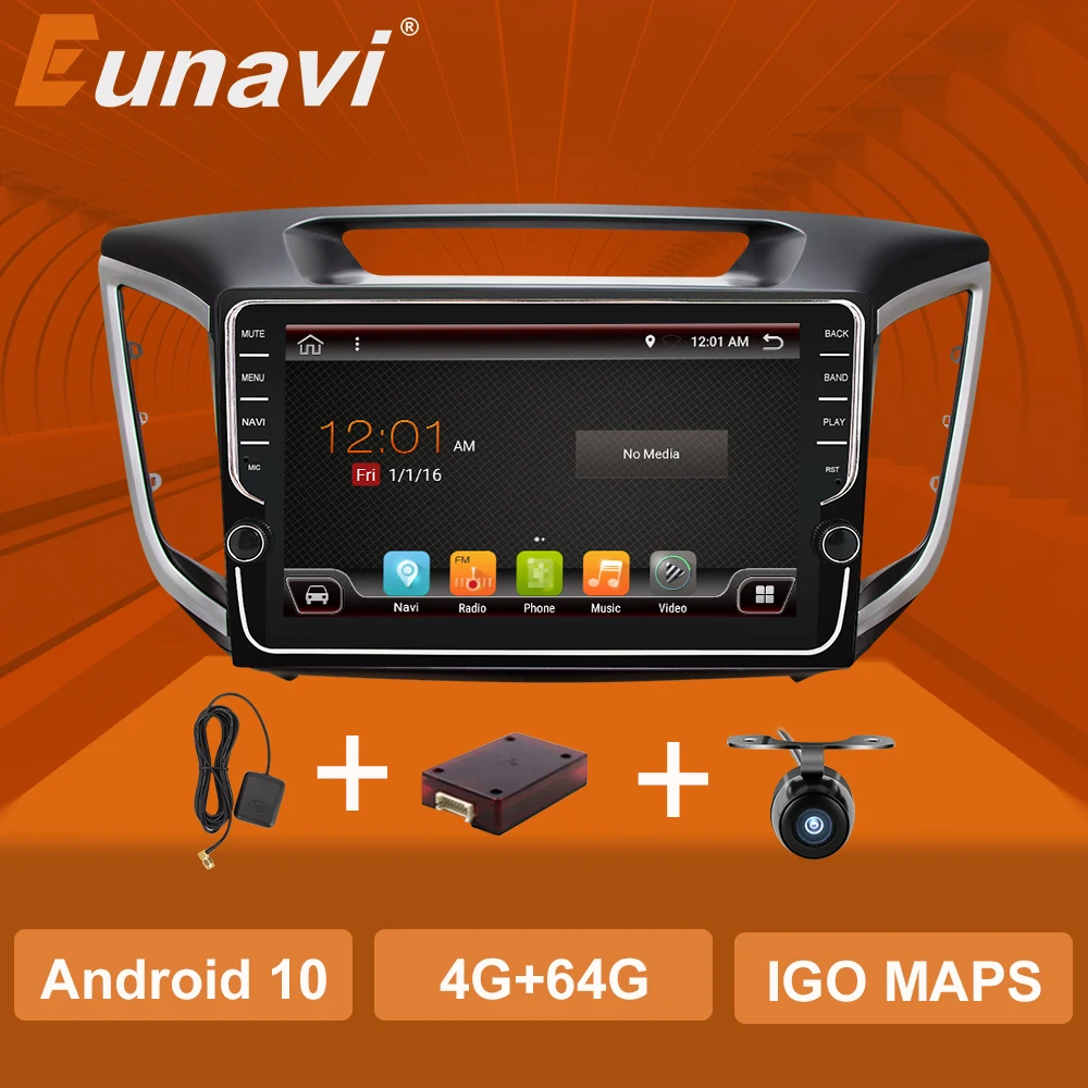 

Eunavi 9-дюймовый 2din Android10 авто автомобильный проигрыватель с радио и GPS для мультимедиа ix25 hyundai creta Навигация стерео видео аудио ПК плеер