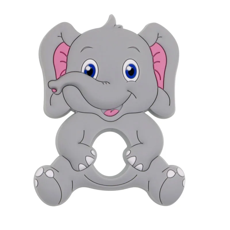 Kovict-mordedor de elefante de silicona, 5/10 piezas, colgantes de grado alimenticio, collar de cadena de chupete, accesorios, juguetes molares para beb&eacute;-4