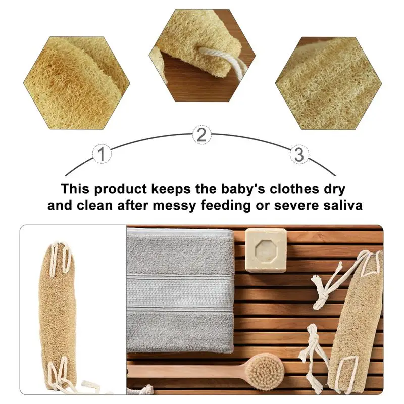 

1 PC Back Scrubber Long Portable with Cotton Rope Natural Cleaner Strap Back Washer for Hotel Home