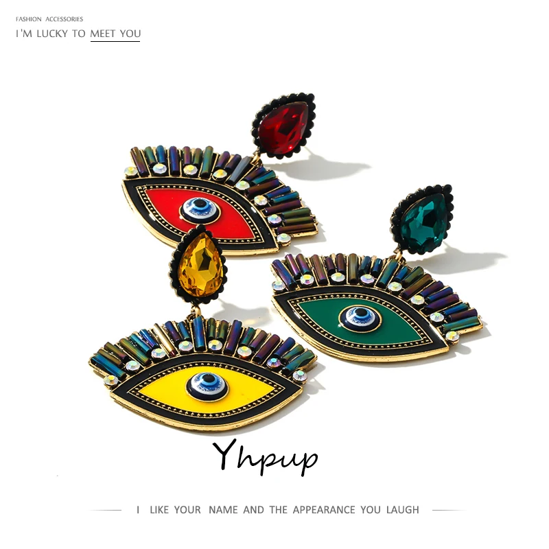 Yhpup модные милые индийские ювелирные изделия очаровательные висячие серьги с