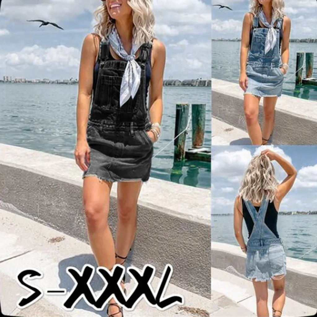 Женское мини-платье на бретельках Home &amp Nest джинсовый сексуальный комбинезон с