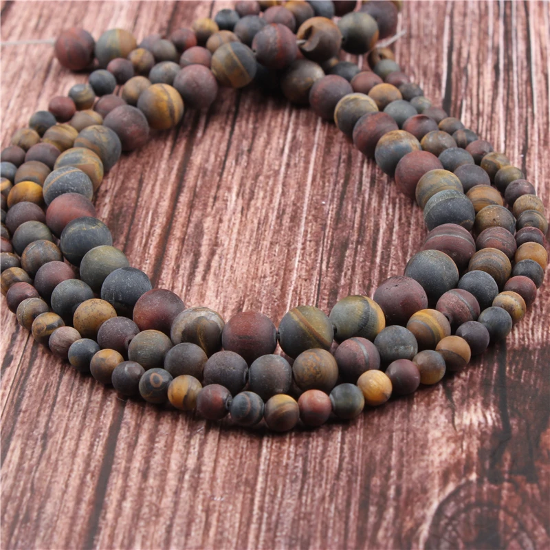 

NaturalFrosted Red Leaf Pine StoneBeads,RoundBeadsLooseBeadsForMakingJewelryDIYBraceletNecklace4/6/8/10/12/mm