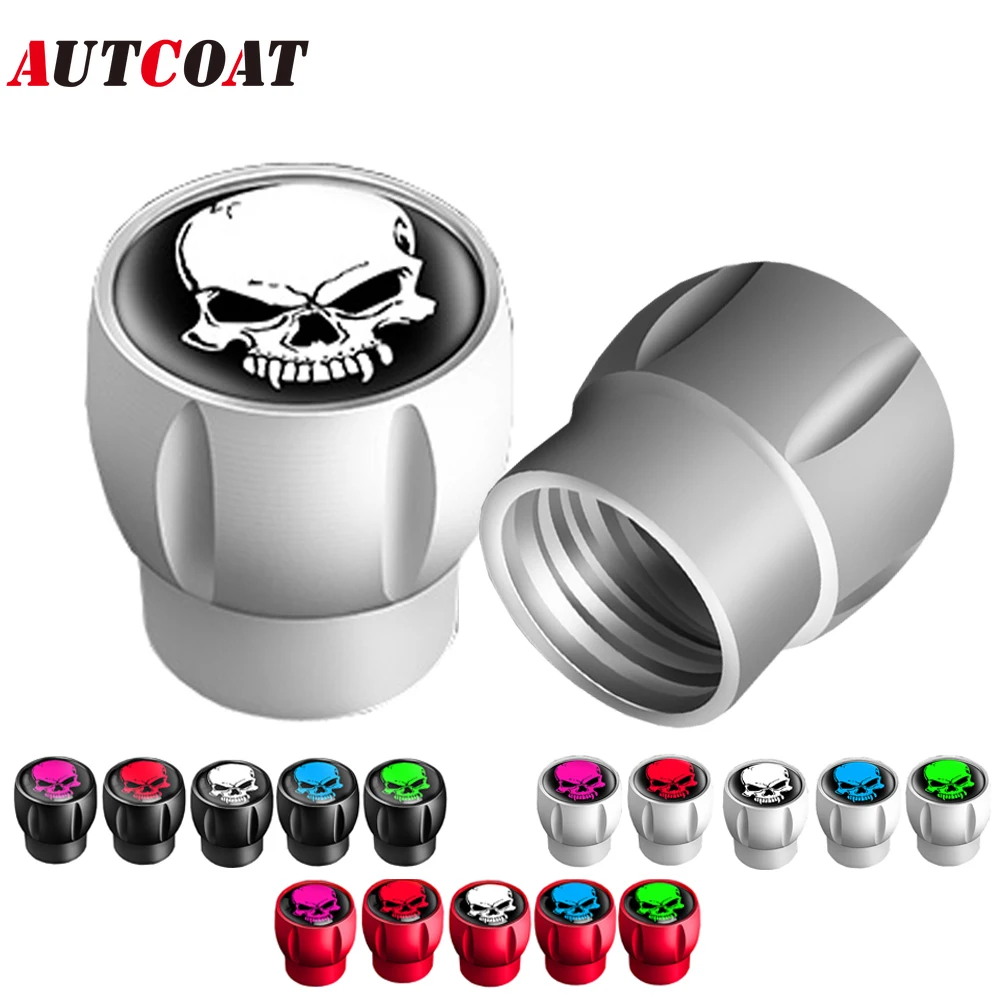 

AUTCOAT 4Pcs Aluminum Tire Valve Stem Caps, Corrosion Resistant, Universal Stem Covers for Cars Trucks Motorcycles SUVs Bikes