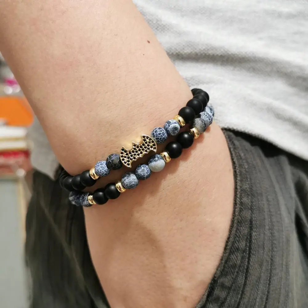 2 шт./компл. животным летучая мышь золотой браслет для мужчин и женщин из